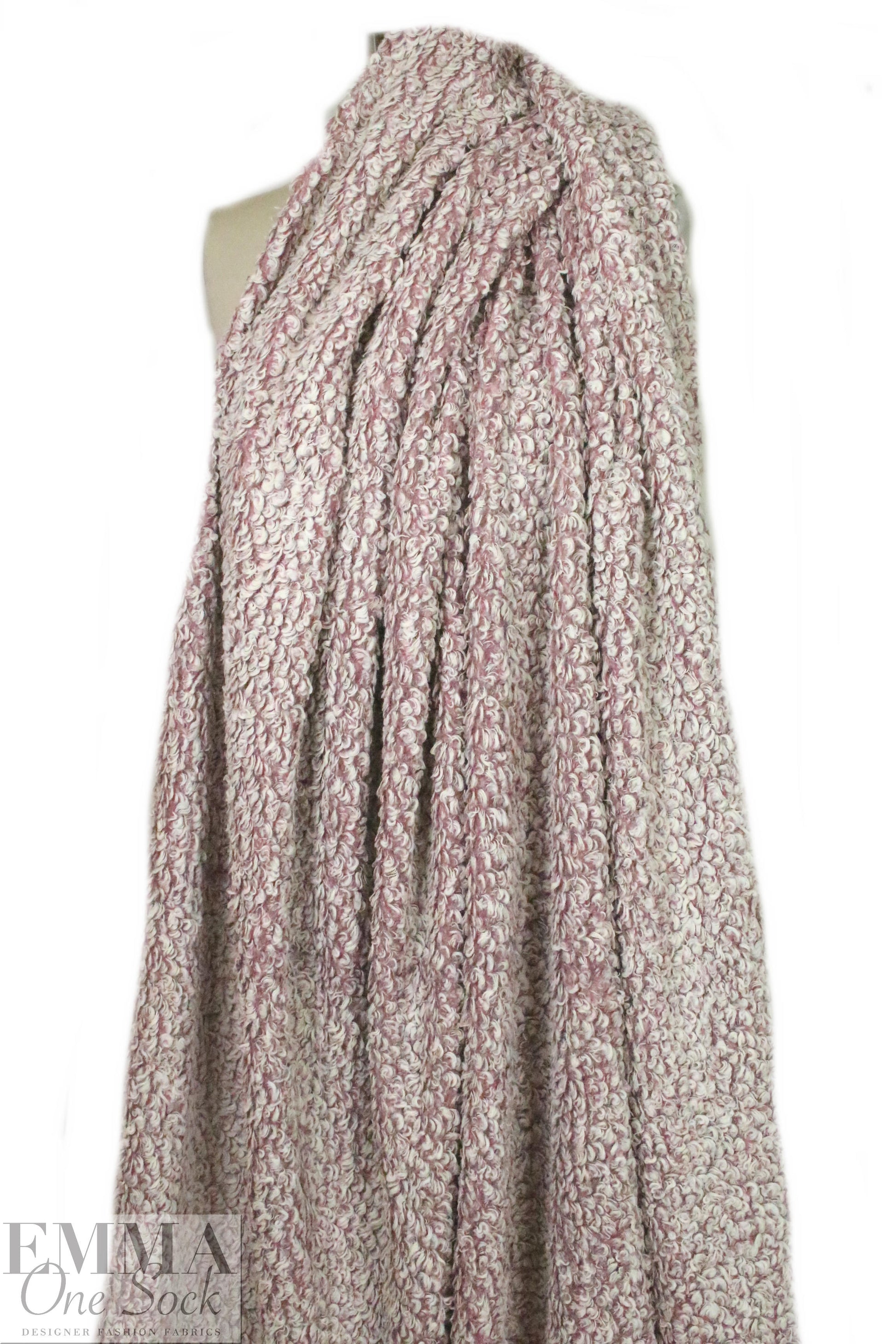 'himalaya' boucle' sweater knit - mauve/cream