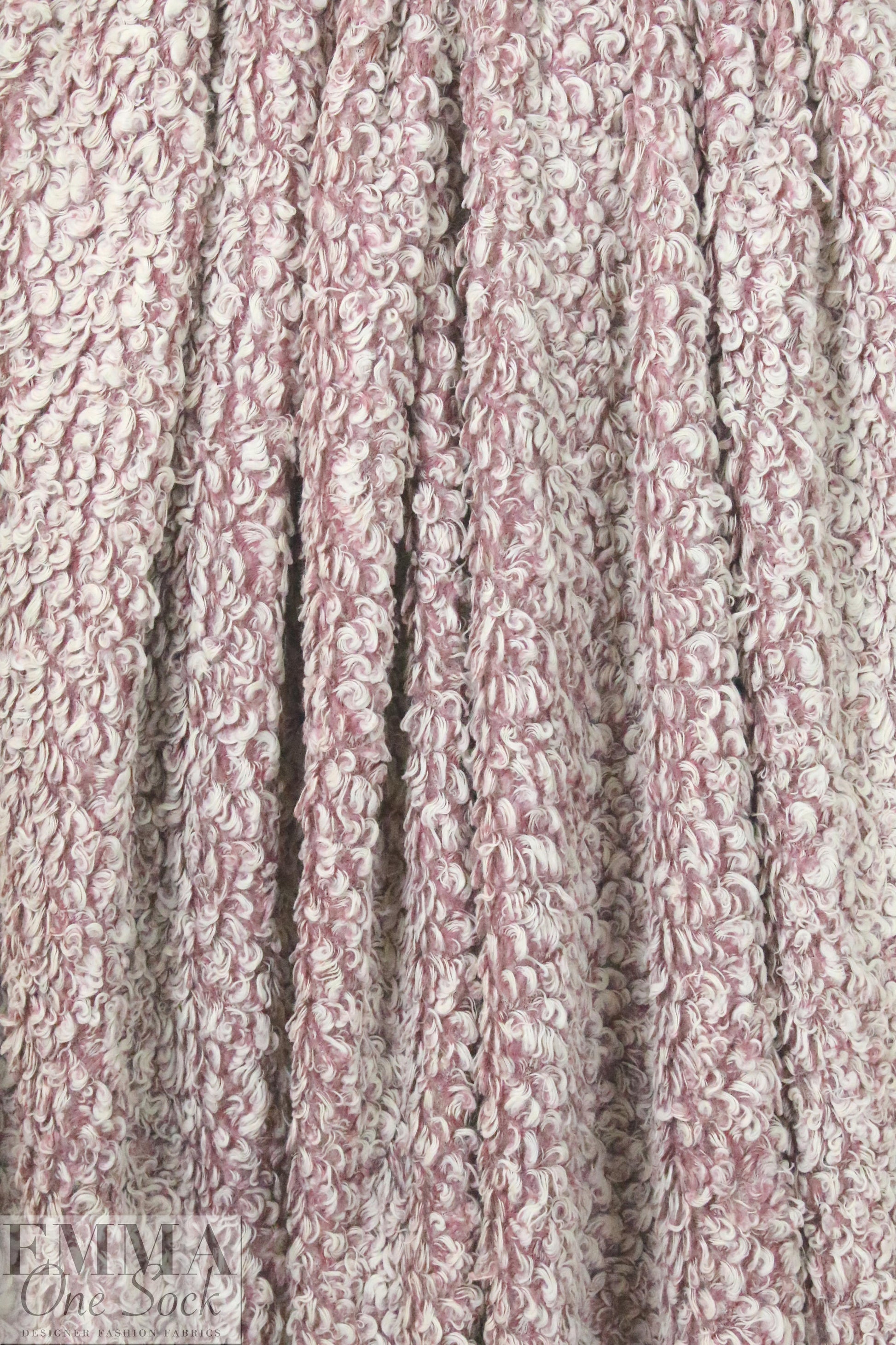 'himalaya' boucle' sweater knit - mauve/cream