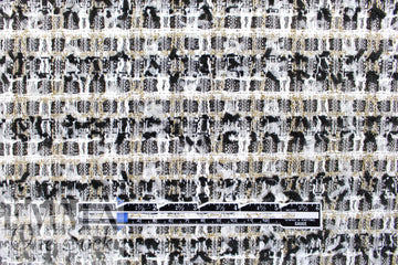 'Chanel-style' sparkly boucle' - black/white/gold 1.625 yd