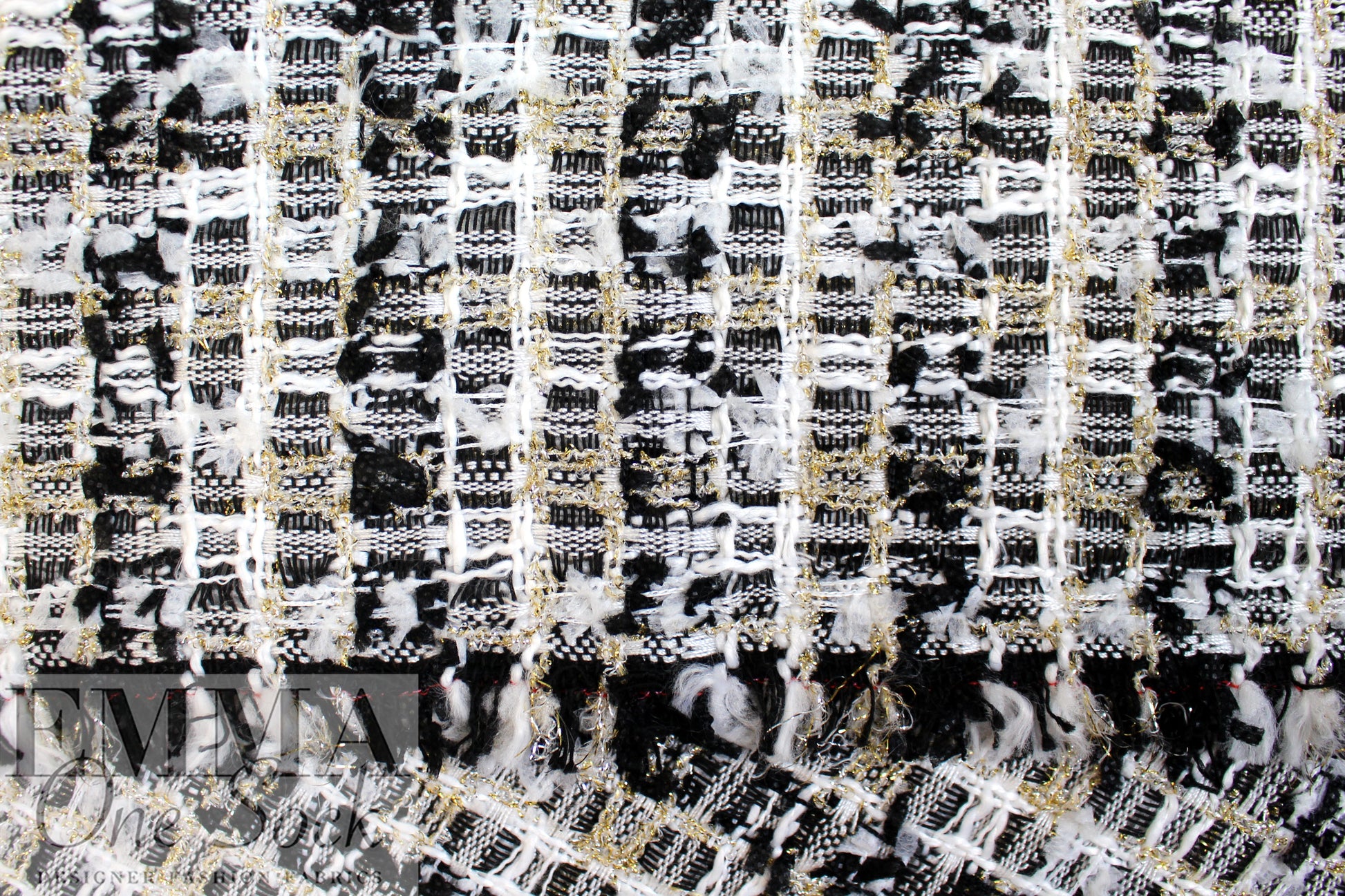 'Chanel-style' sparkly boucle' - black/white/gold 1.625 yd