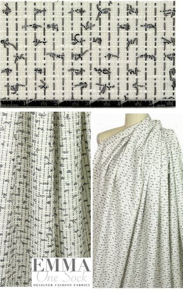 Italian fancy yarn ribbon boucle' - white/black 2.25 yds
