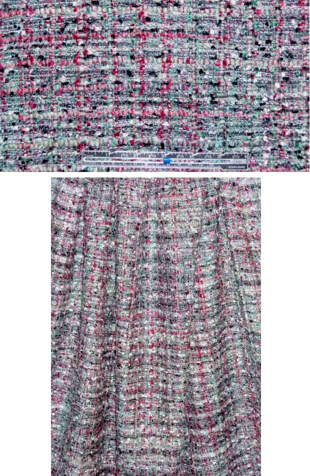 French-style tweed viscose boucle' - eucal./rose