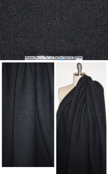 DKNY Italian black vertical stretch double boucle' 1 yard