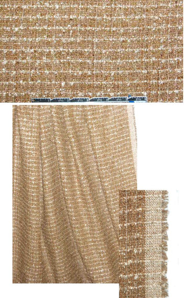 Italian gold tones fancy boucle' tweed .875 yds