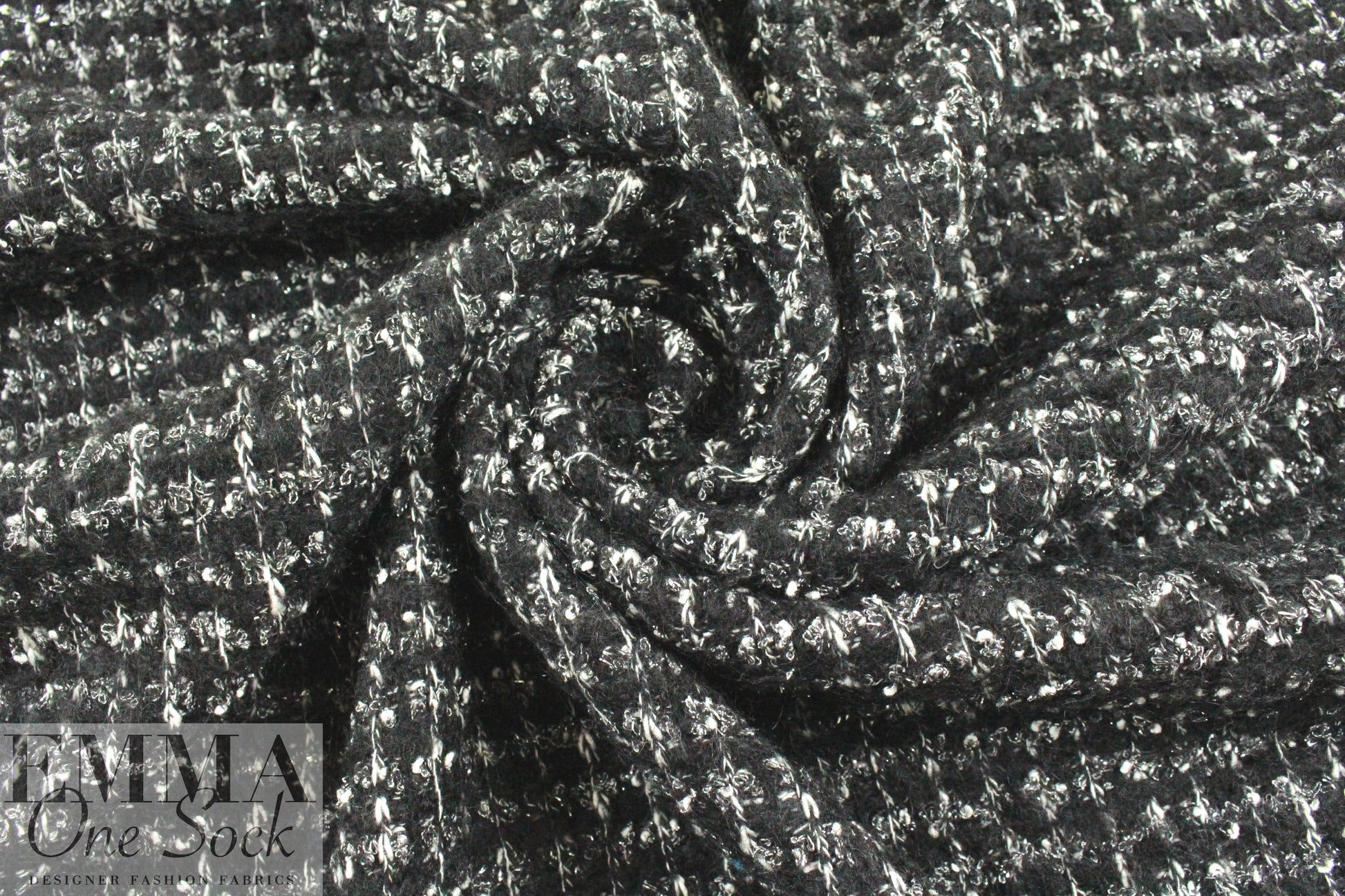 Italian 'Chane1' boucle' sweater knit - black/silver