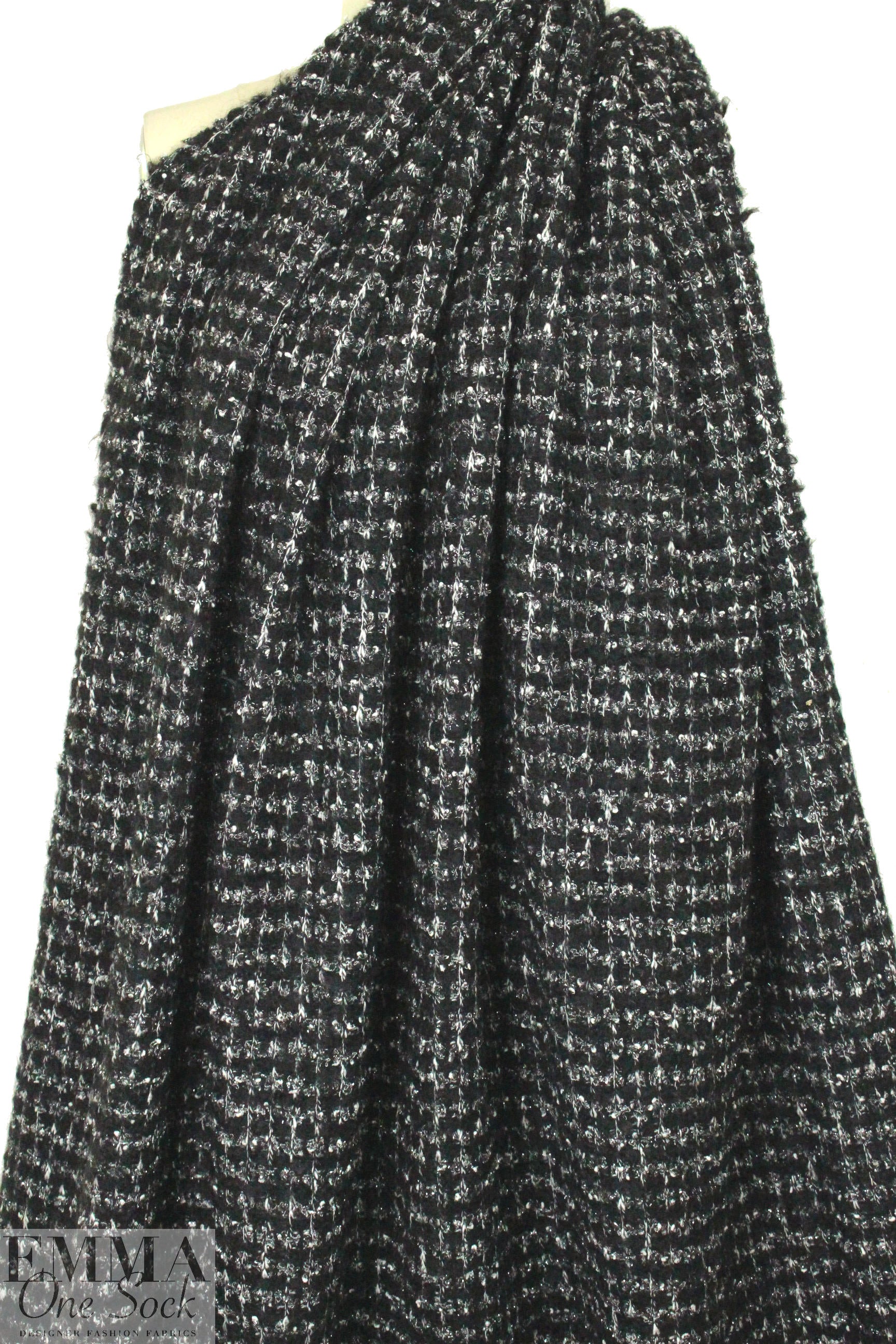 Italian 'Chane1' boucle' sweater knit - black/silver