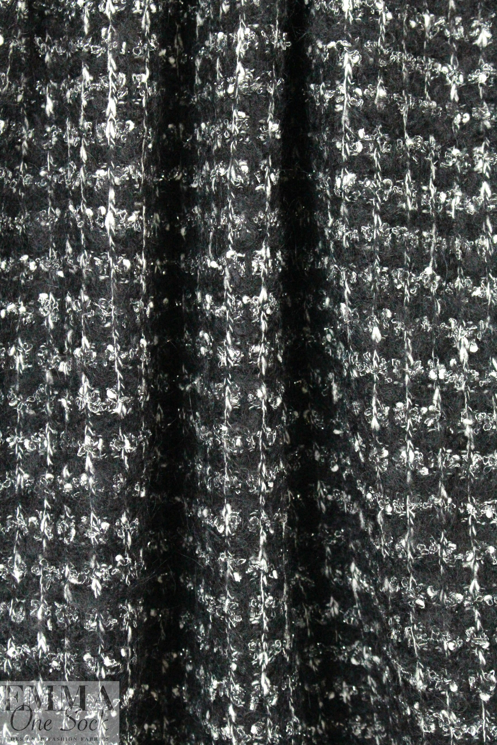 Italian 'Chane1' boucle' sweater knit - black/silver
