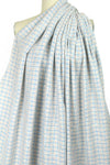 Italian  cotton blend textured plaid suiting - blue/peach
