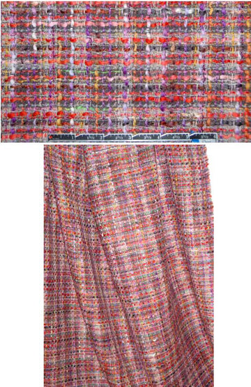 Italian red spice basketweave all wool boucle'