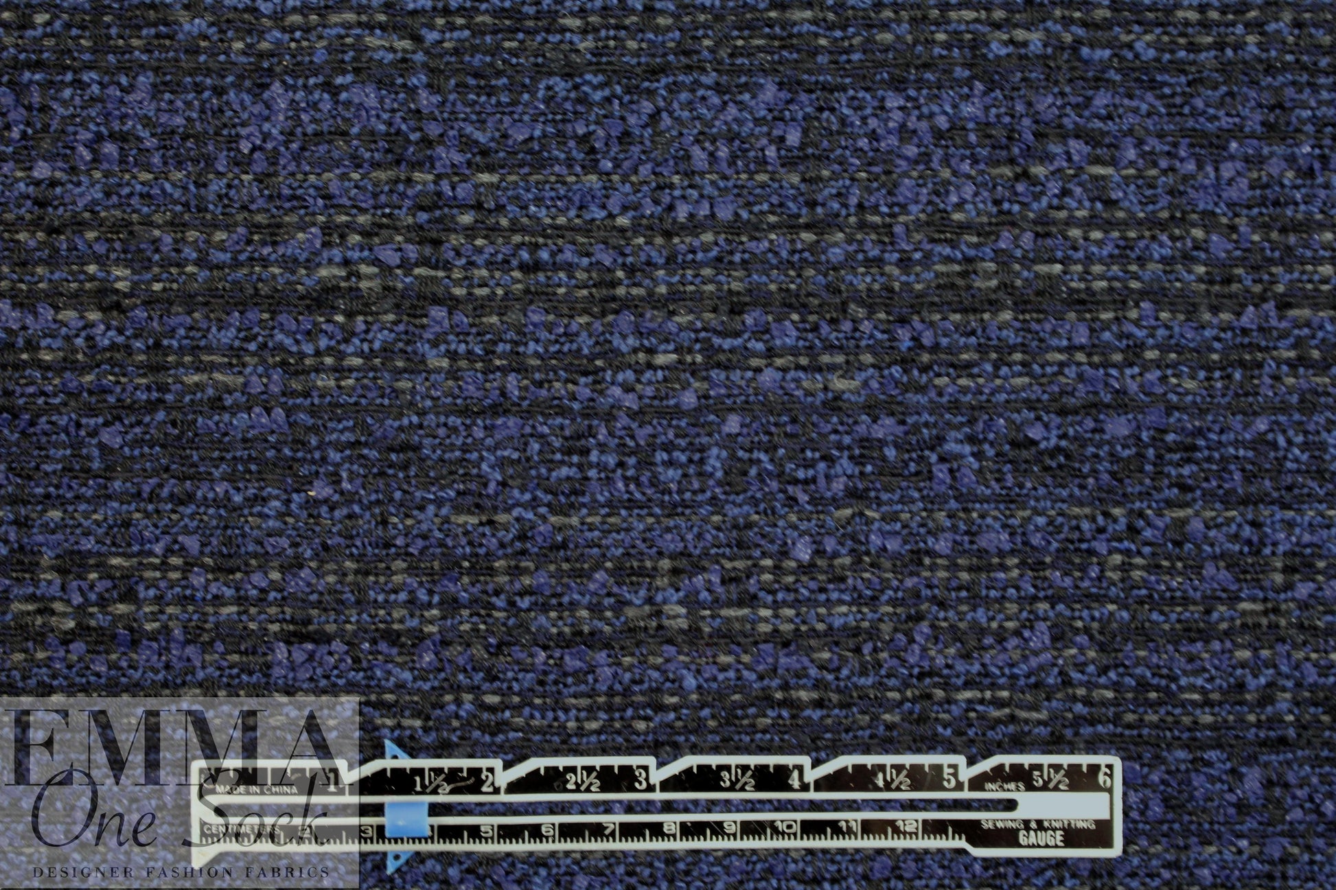 Italian sapphire/black boucle' stripey suiting
