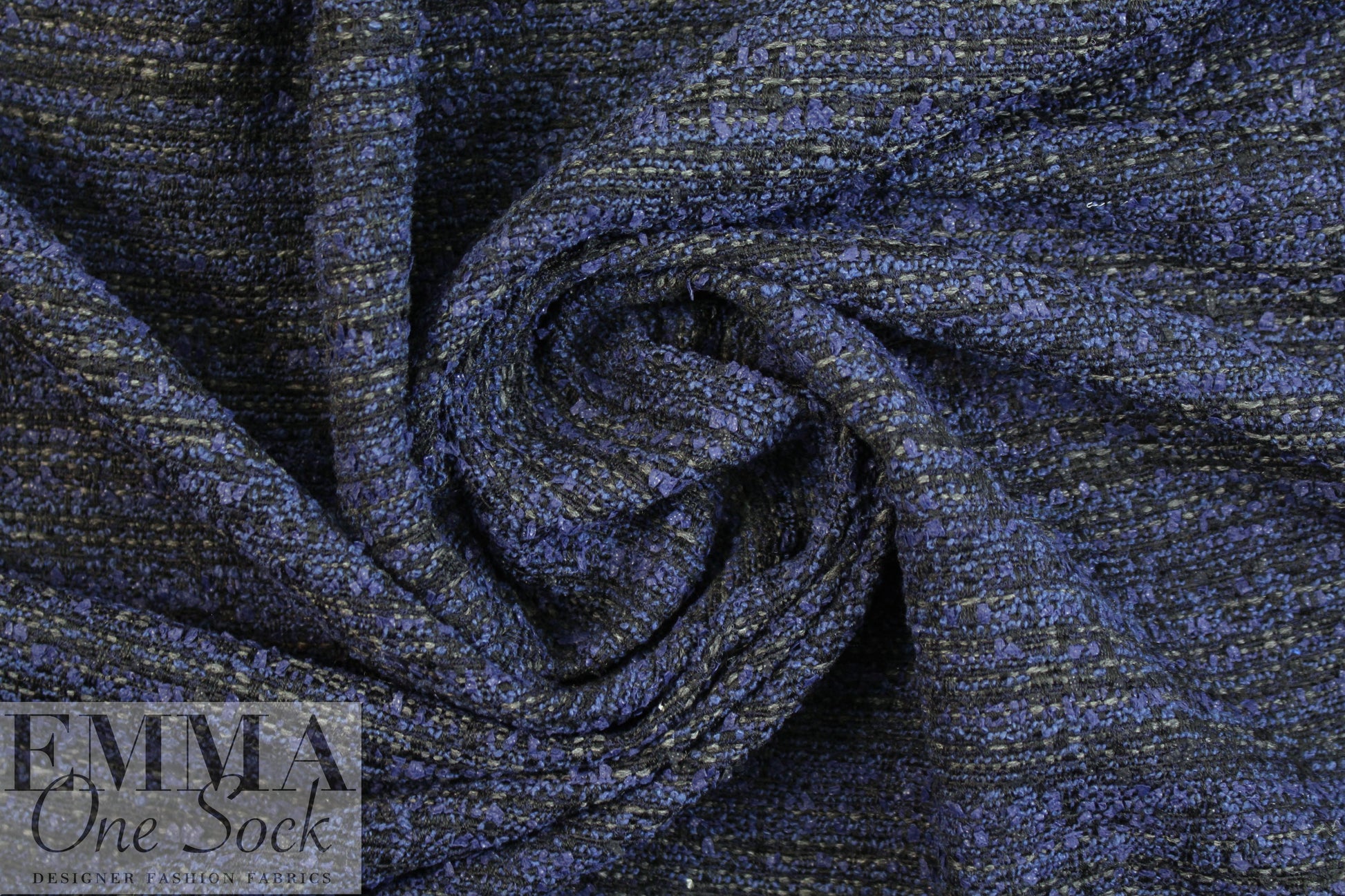 Italian sapphire/black boucle' stripey suiting