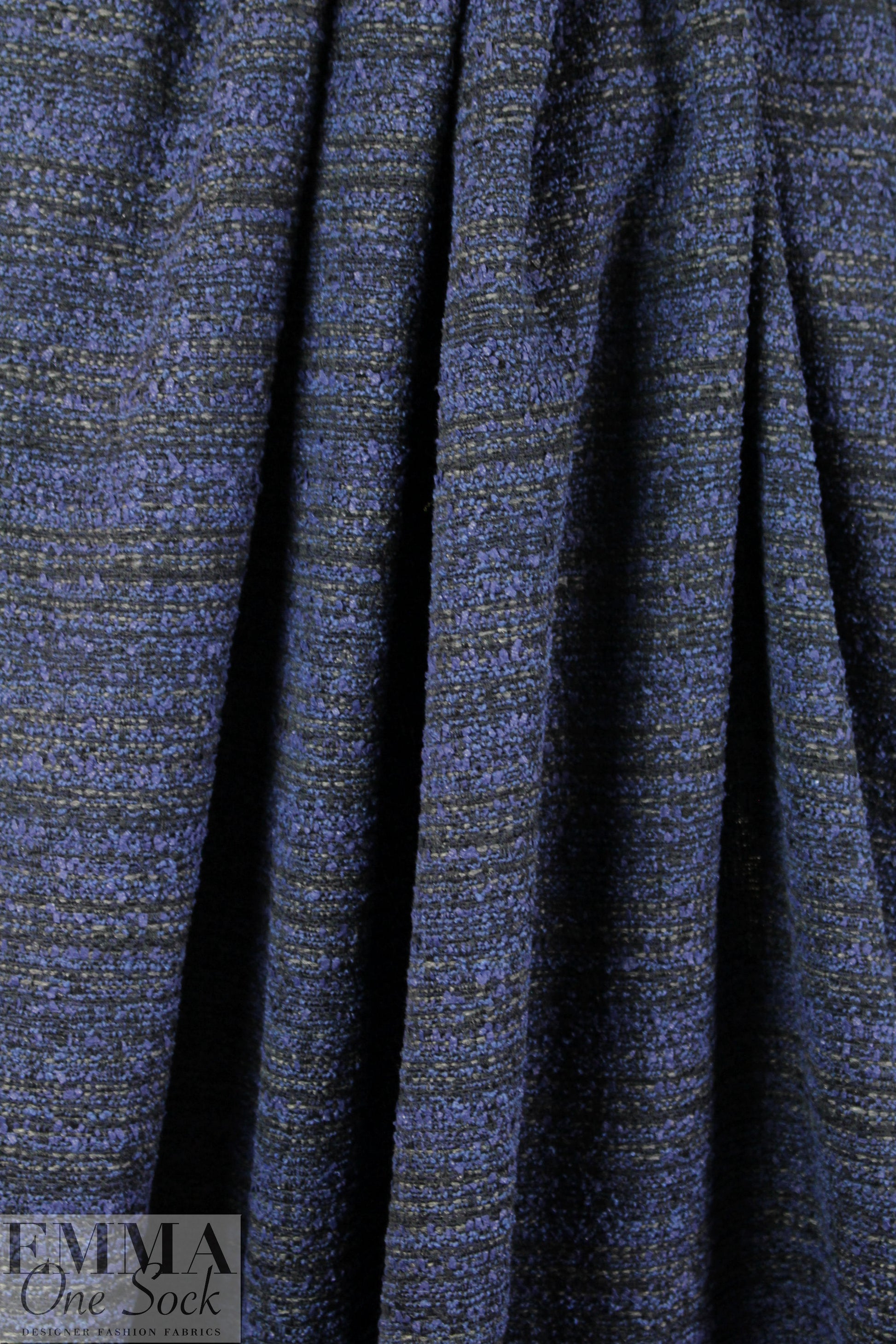 Italian sapphire/black boucle' stripey suiting