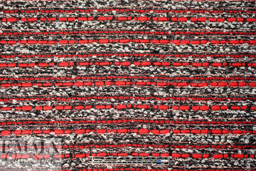 Italian novelty boucle' 'glazed look' - red/black/white