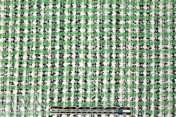 famous designer cotton blend boucle' - green/black/white