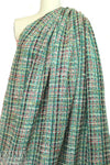 famous designer wool boucle' - malachite/red