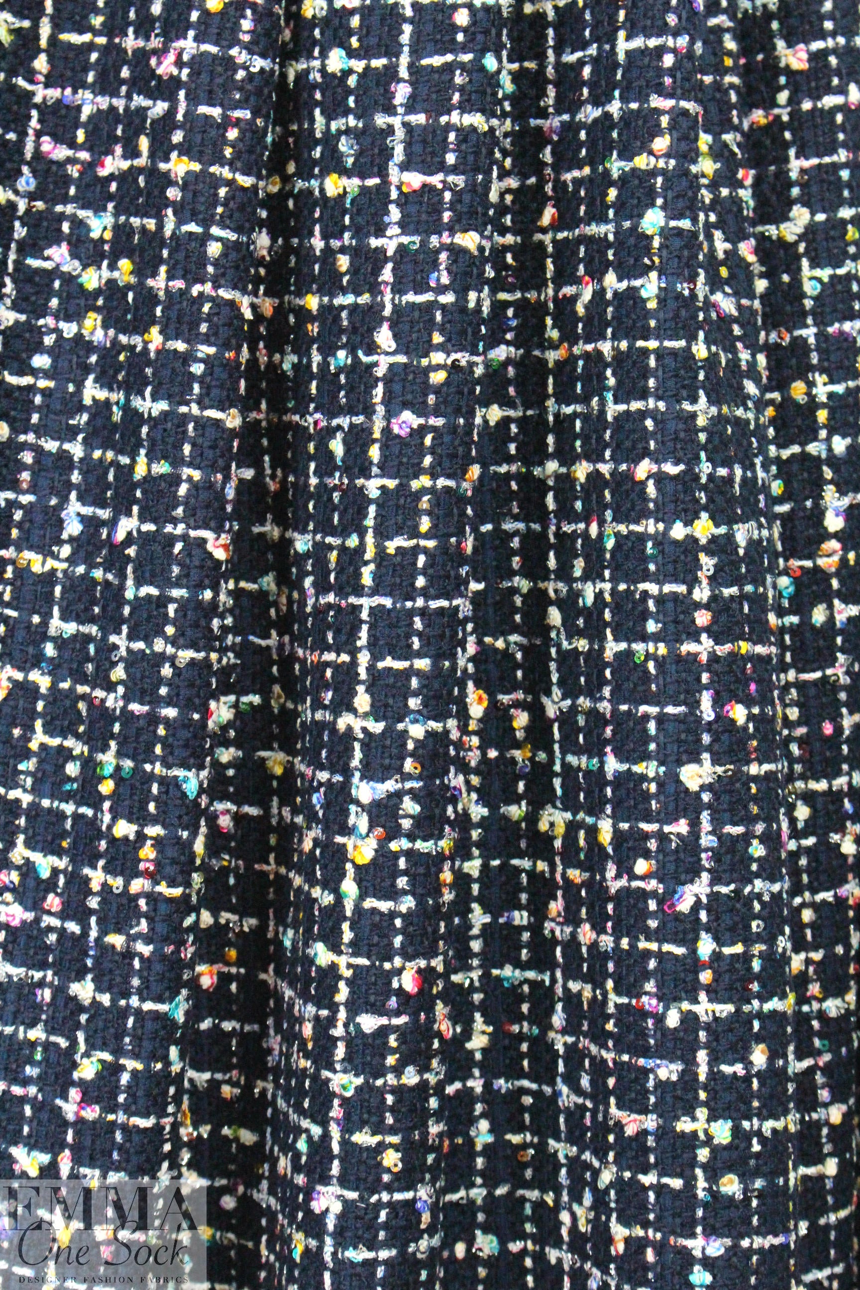 0scar fancy grid sparkle boucle' - navy