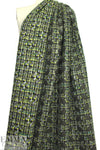 Italian wool blend boucle' jacquard - shades of green .75 yds