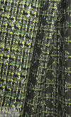 Italian wool blend boucle' jacquard - shades of green