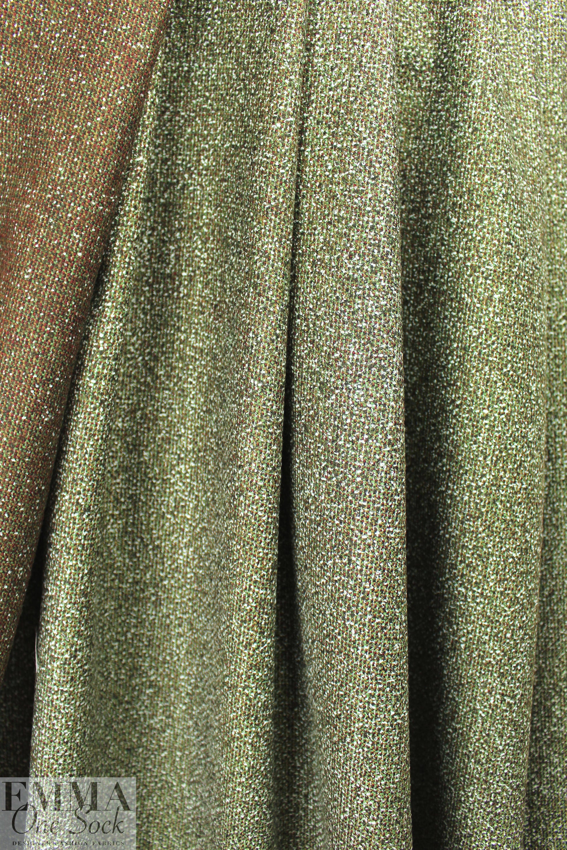 Italian wool tweed/boucle' suiting - leaf/burgundy 2 yds