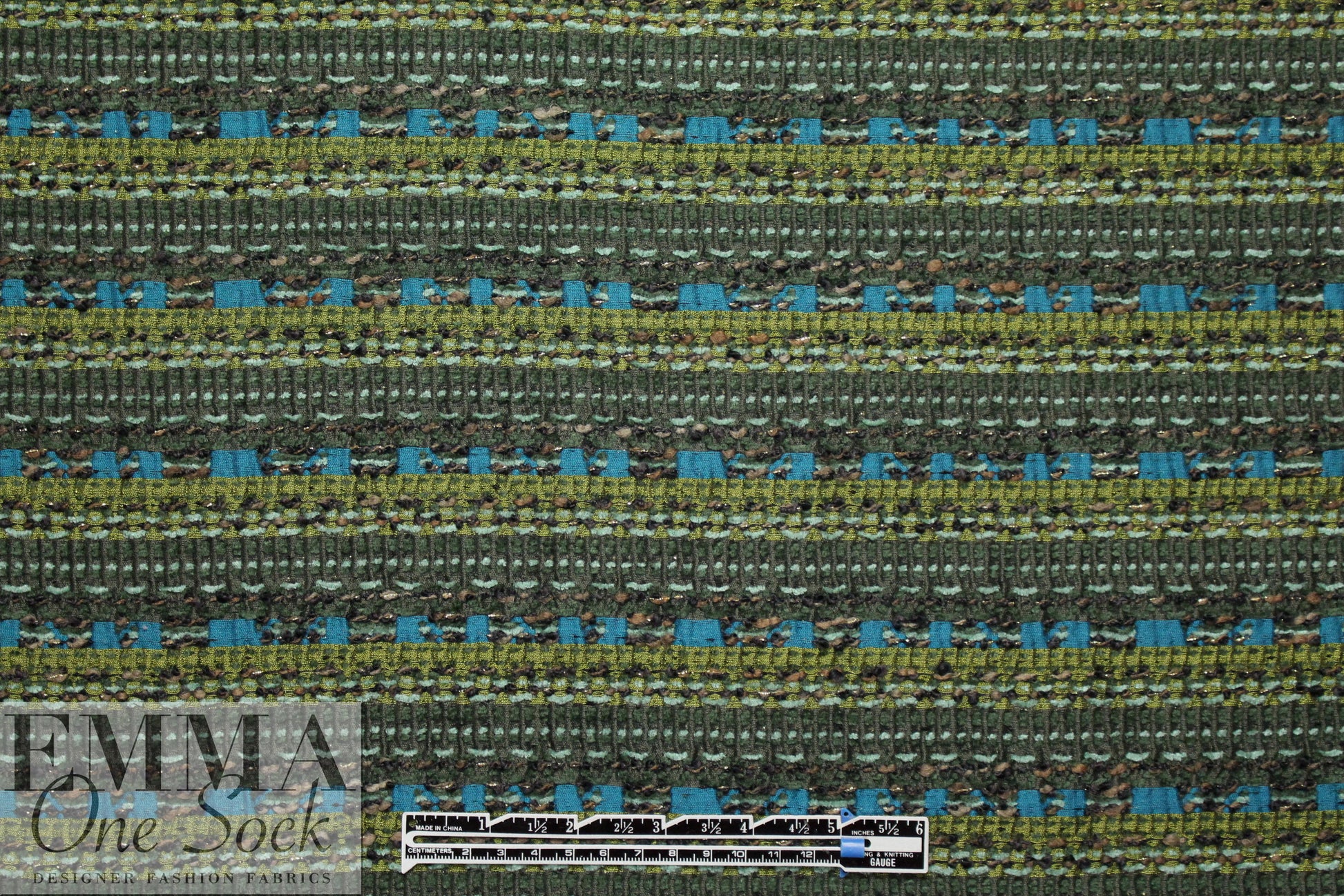 Italian fancy weave fern/teal boucle' suiting