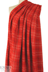 Italian textured wool/cotton plaid boucle' - red