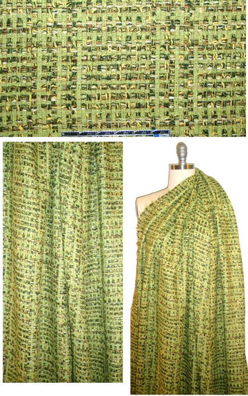 Italian spring green/hunter basketweave boucle'