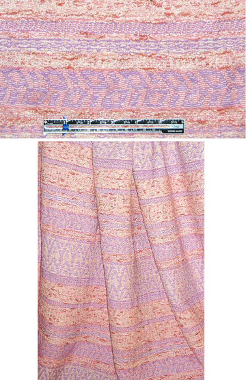 Italian lilac/coral cotton blend stripey boucle' 2 yd