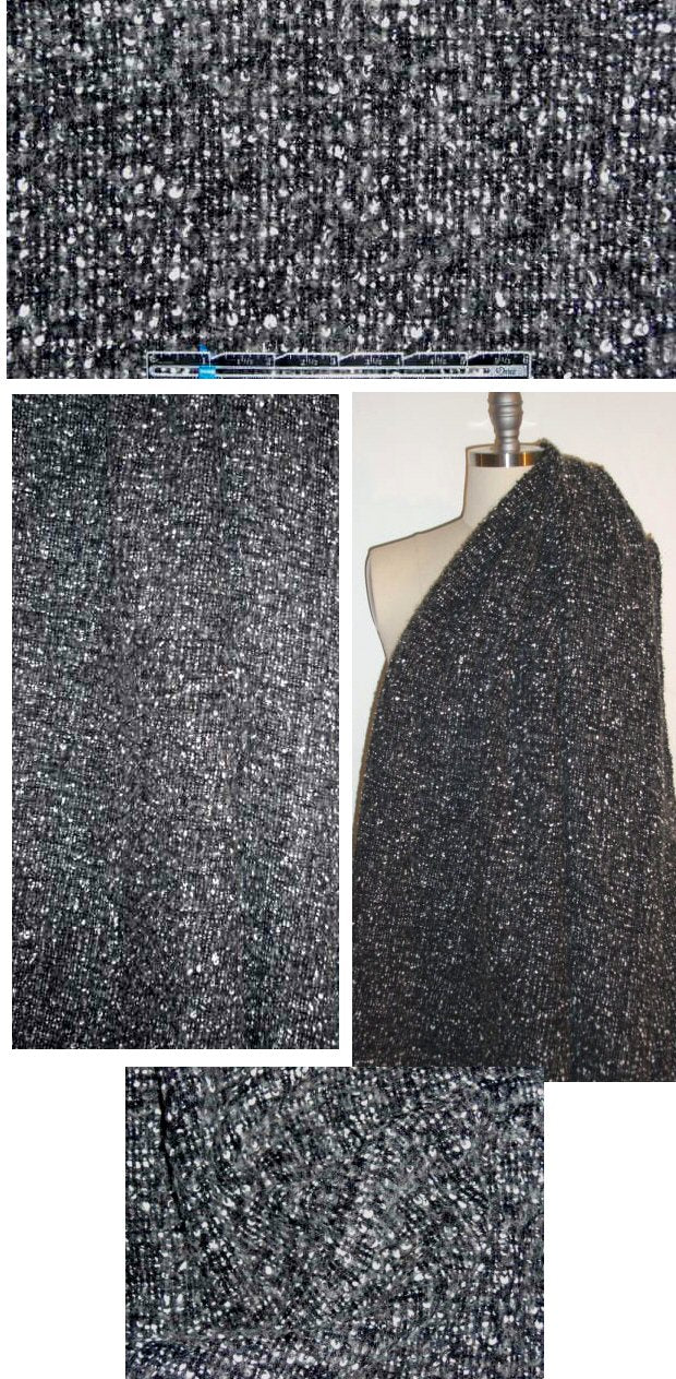 Ra1ph Lauren black/white/gray wool blend boucle' 1.6 yds