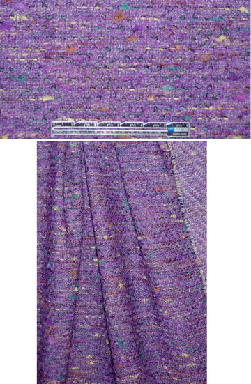 Sarah Campbel1 violet tweedy boucle' woven