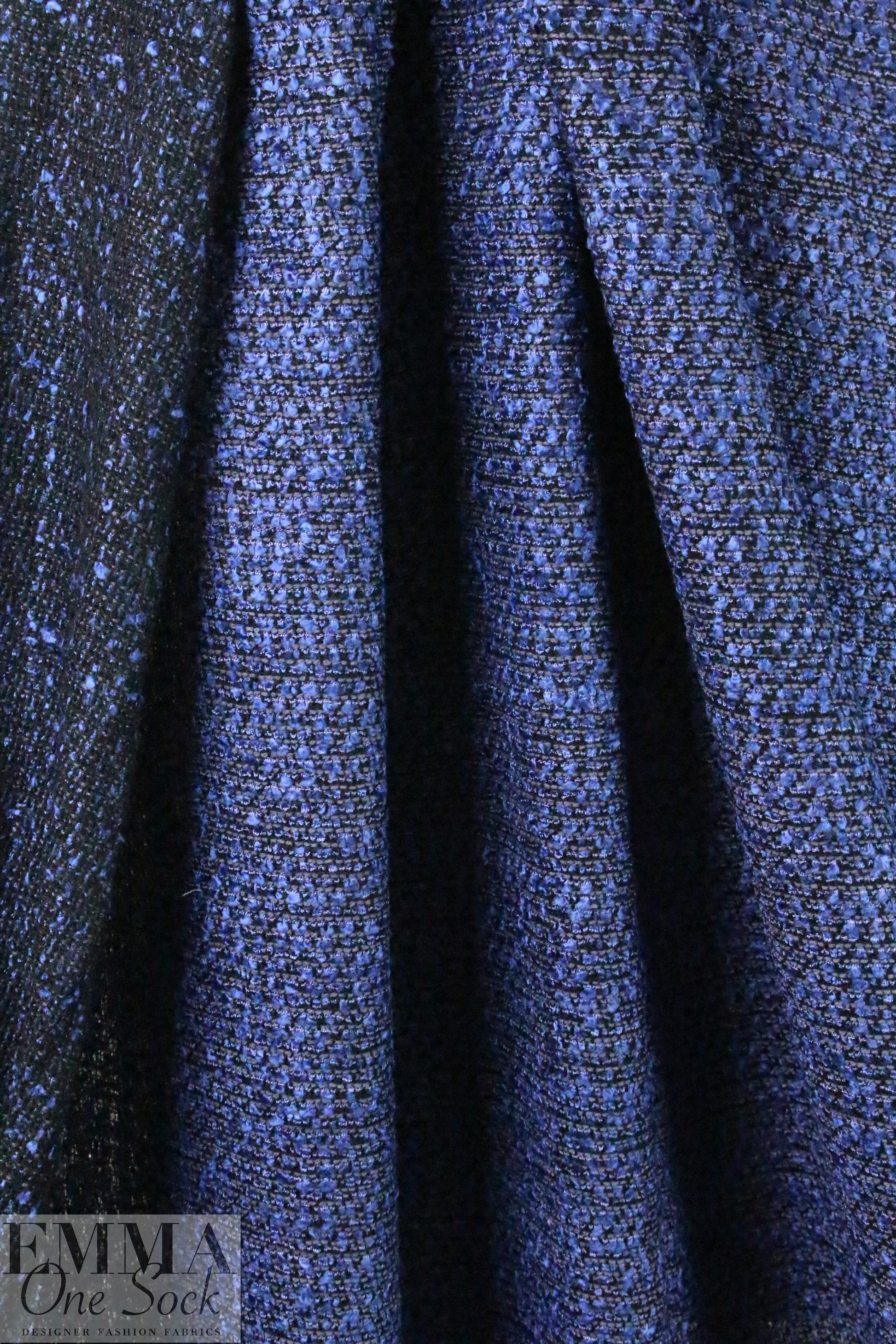 CA designer 'French tweed' viscose blend boucle' - sapphire
