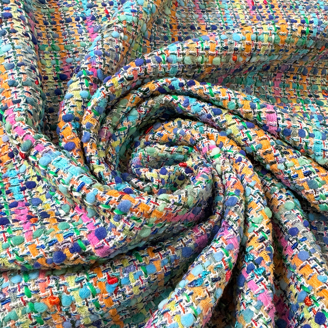 'Chane1 tweed' woven boucle' - spring mix  1 yard