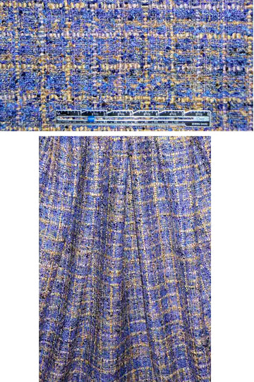 French-style tweed viscose boucle' - indigo/tan 1.25 yds