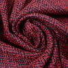 French herringbone wool blend boucle' woven - Persian red/black 1.75 yds