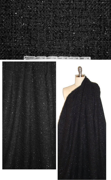 Italian black with lurex fancy weave boucle'