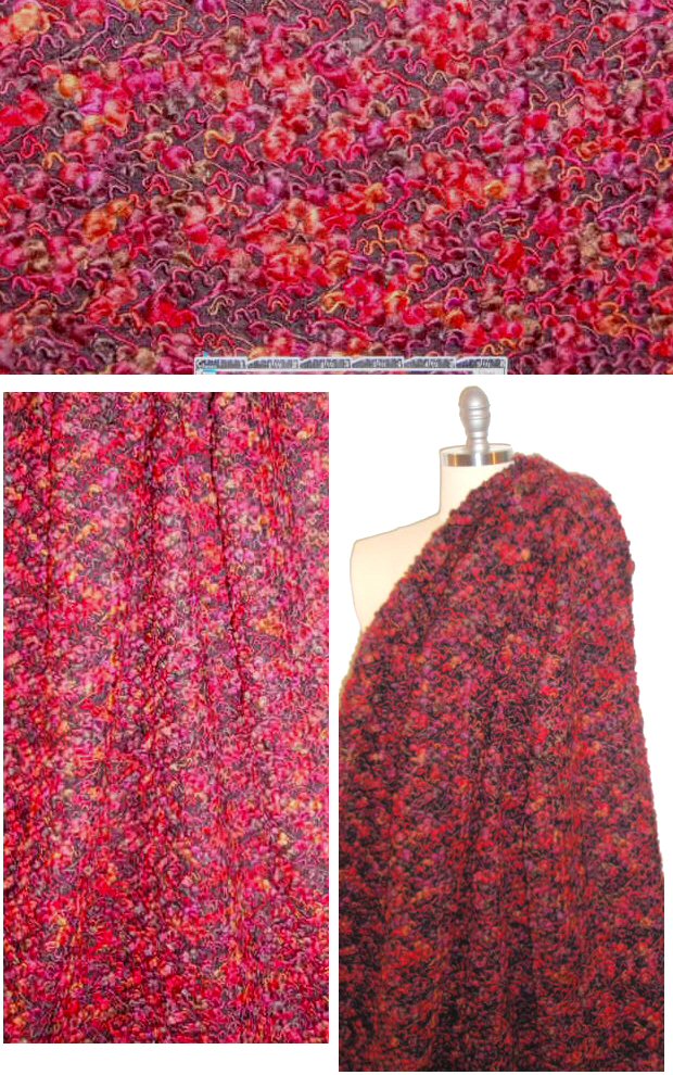 Cadena luxury sweater boucle' -red/purple/spice