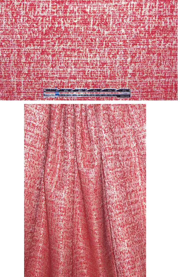 Spanish coral red/metallic boucle' suiting