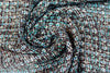 NY designer twisted, tweedy basketweave - aqua/gray 2.5 yd