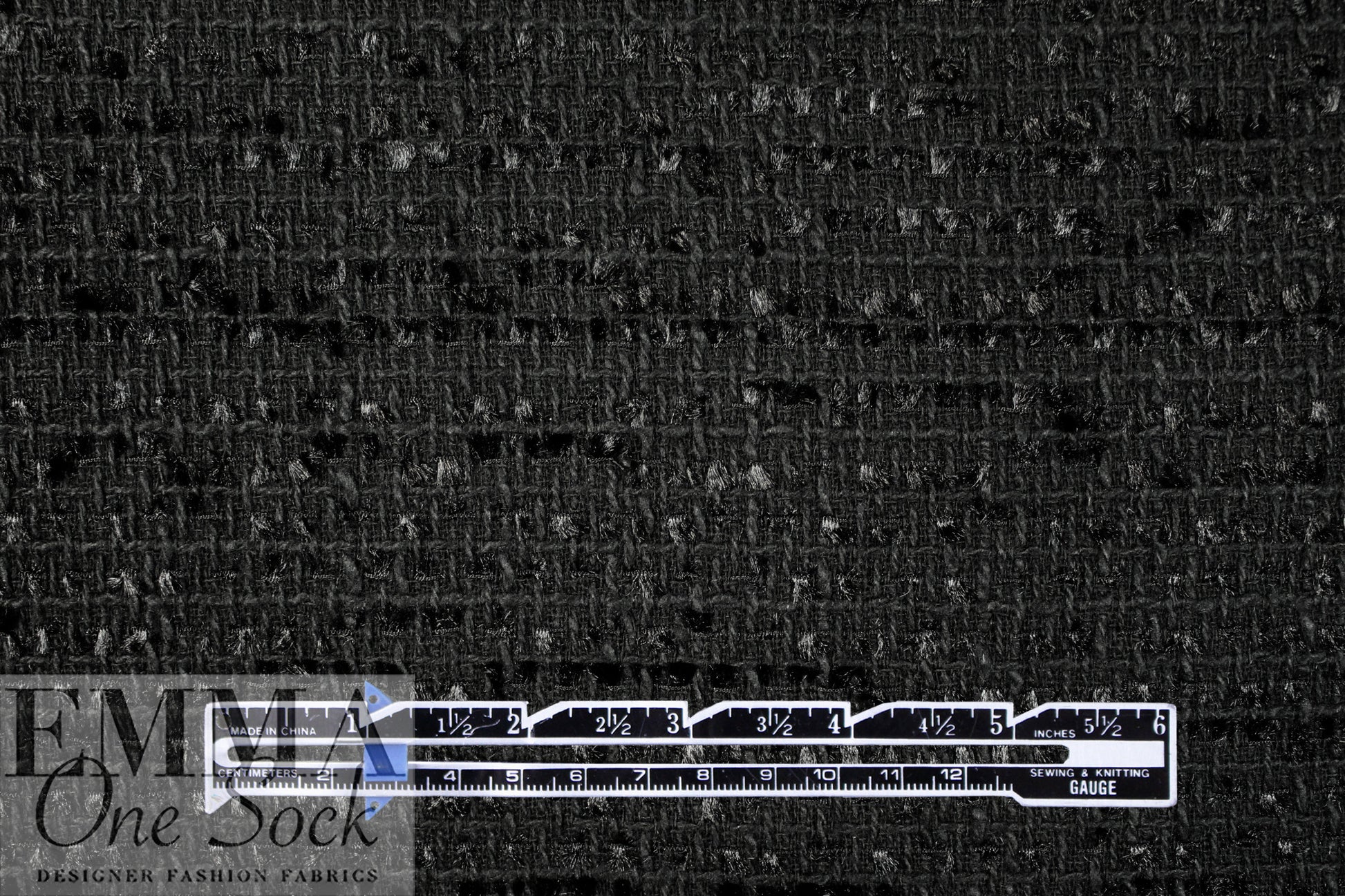 'Chanel tweed' lustrous boucle' - jet black 1.5 yds