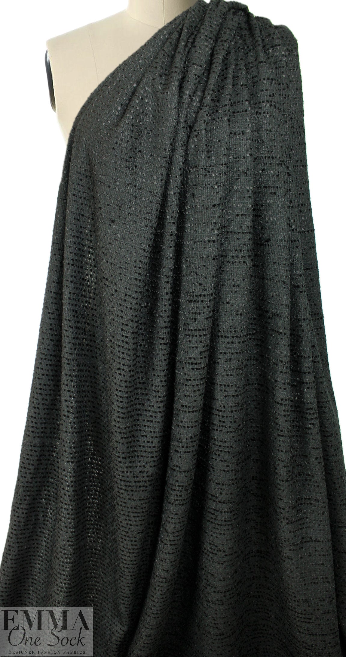 'Chanel tweed' lustrous boucle' - jet black 1.5 yds