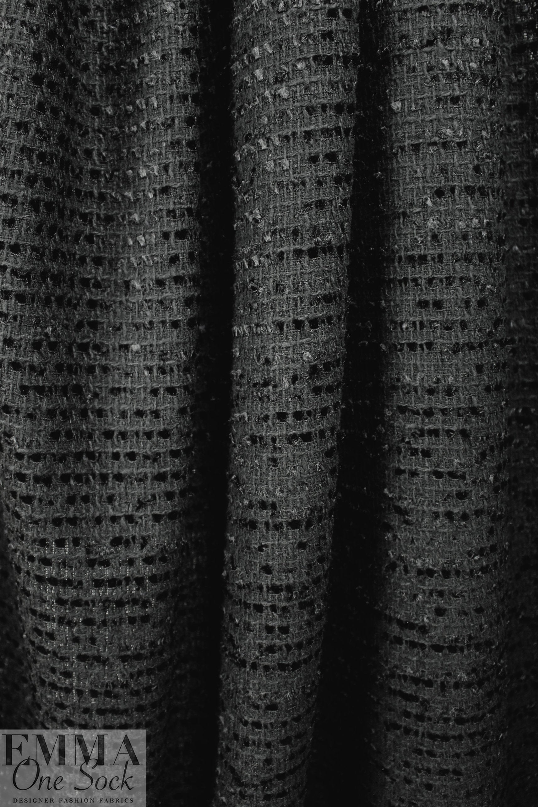 'Chanel tweed' lustrous boucle' - jet black 1.5 yds