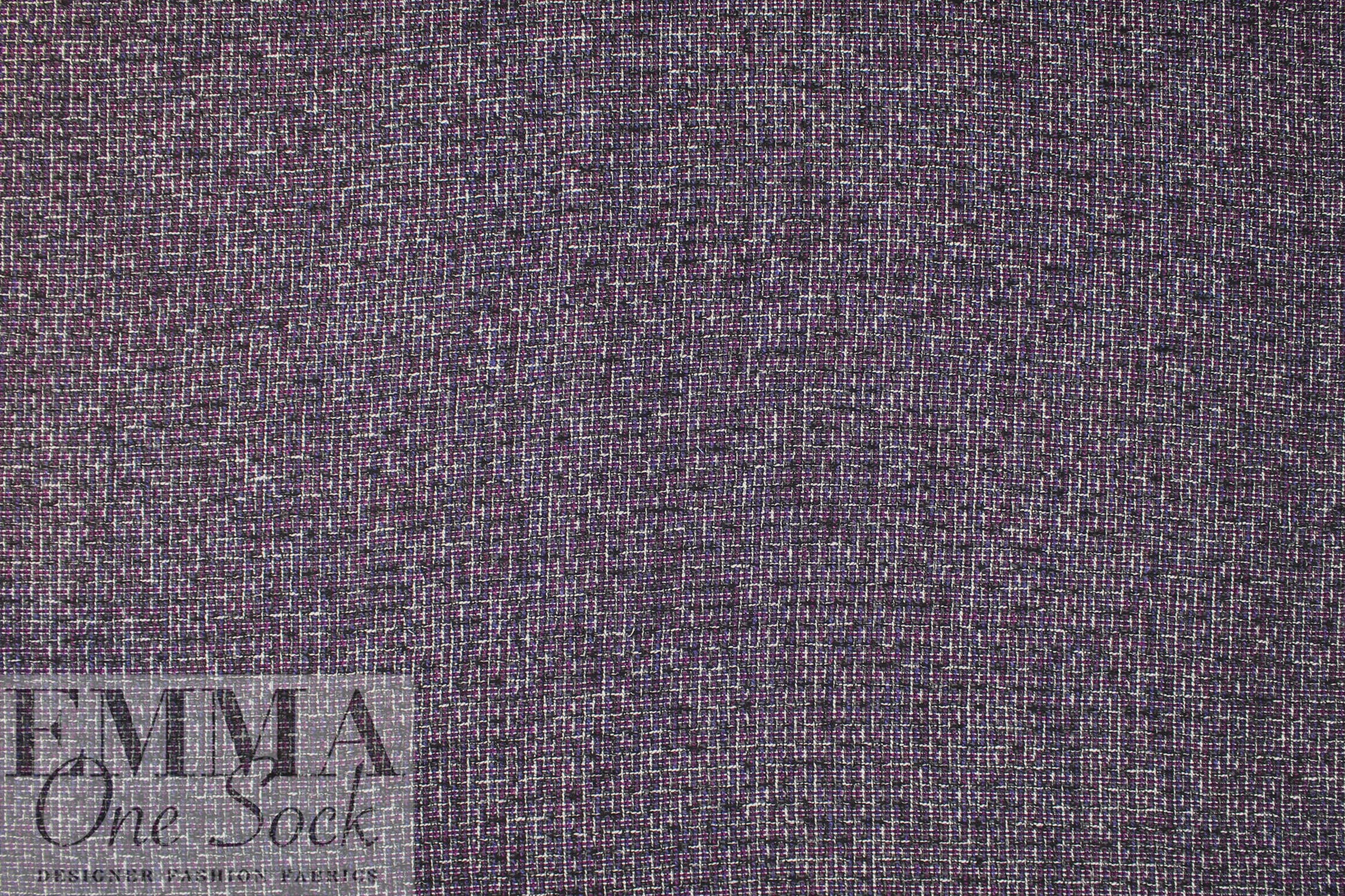NY designer twisted, tweedy basketweave - plum/gray 1.625 yd