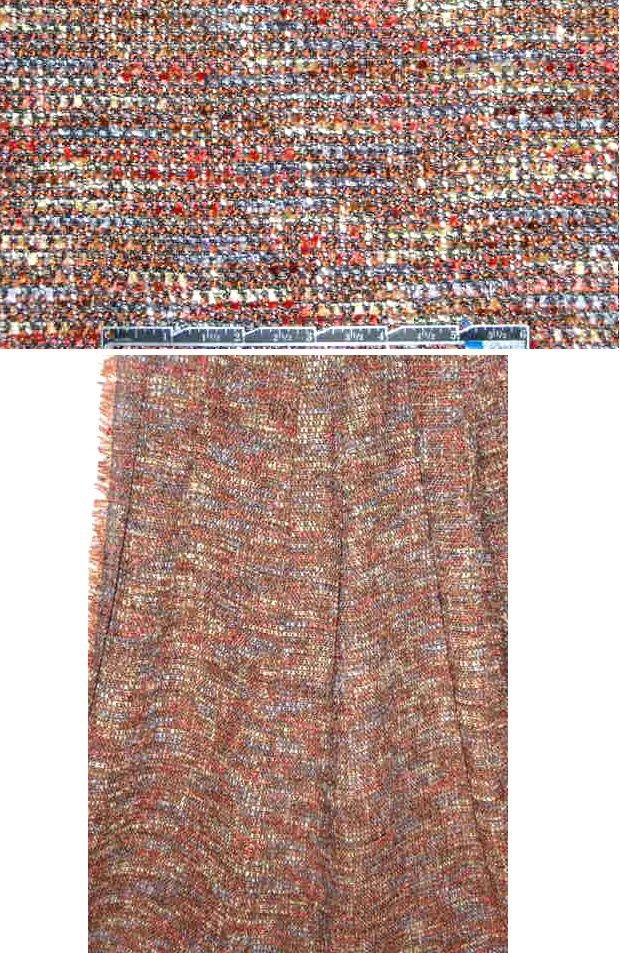 Italian tangerine/maize/wisteria visc. boucle'