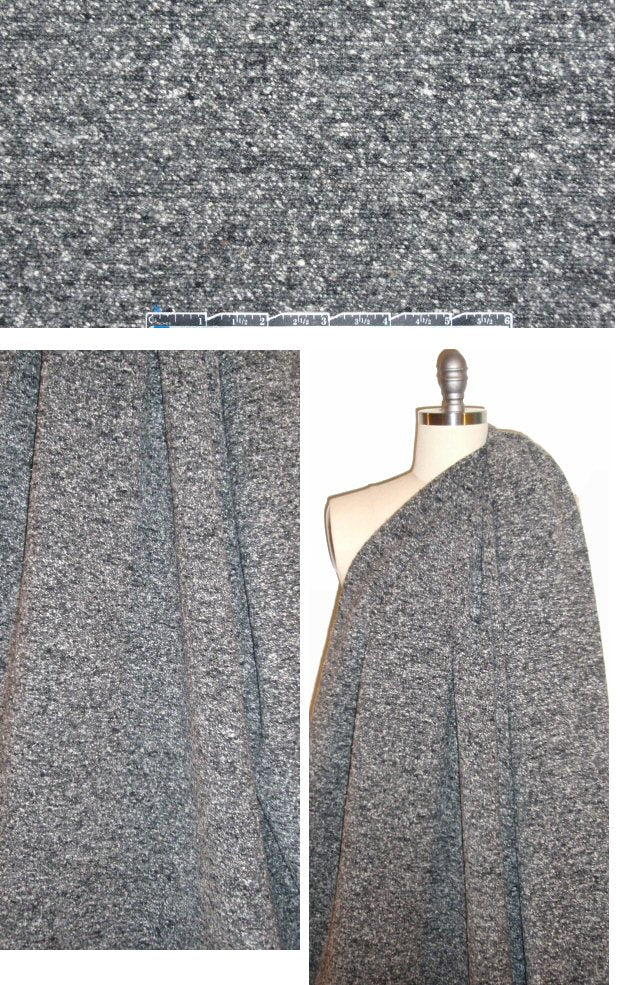 Italian wool blend boucle' woven - salt/pepper melange