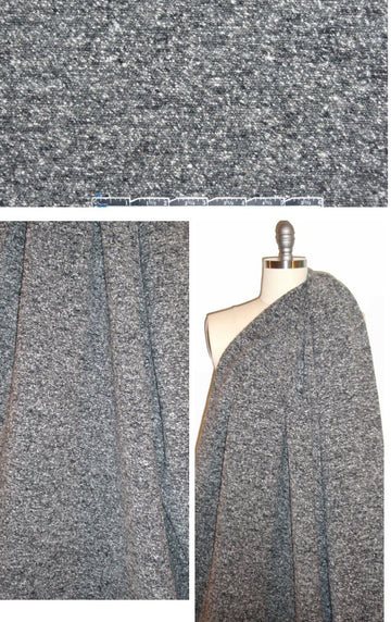 Italian wool blend boucle' woven - salt/pepper melange 2 yd