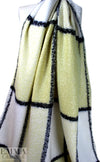 Italian wool boucle' oversized plaid - lemon/black/cream 1.125 yds