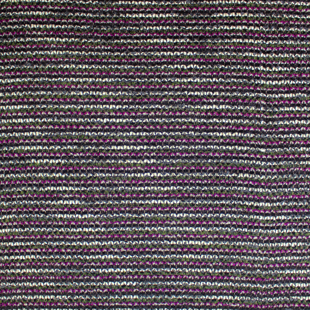 Italian magenta/moss/winter white boucle' sweater 1.875 yd