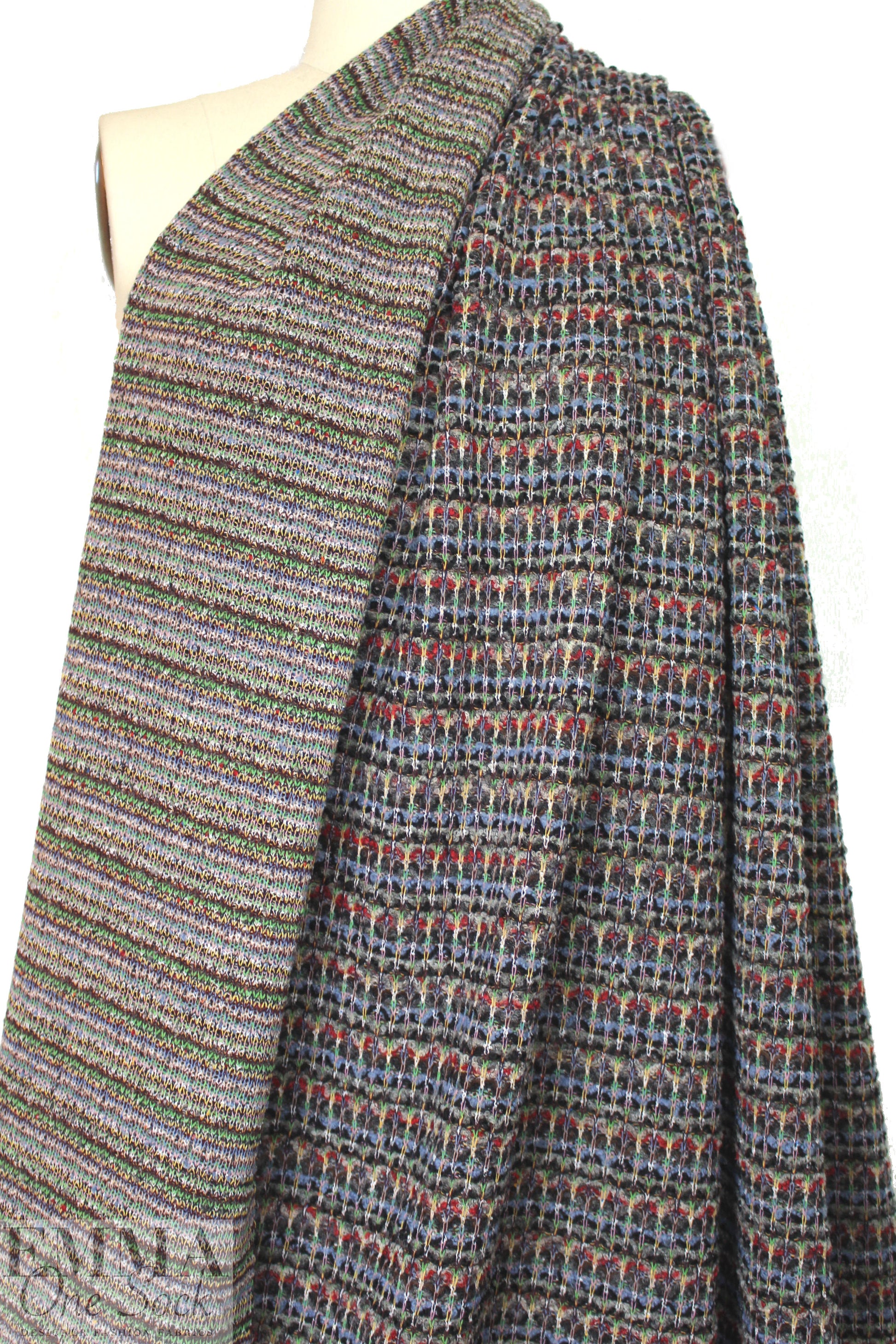 Italian denim/brick/gray boucle' sweater knit