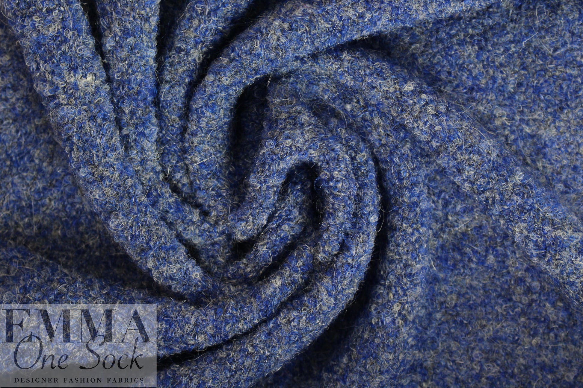 Italian ultramarine tweed boucle' wool/lycra sweater knit .75 yds