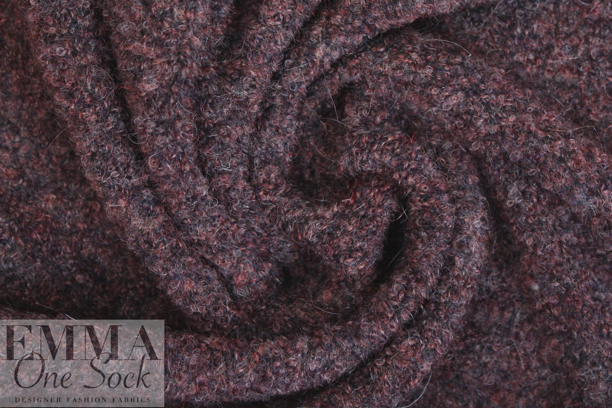 Italian wine tweed boucle' wool/lycra sweater knit