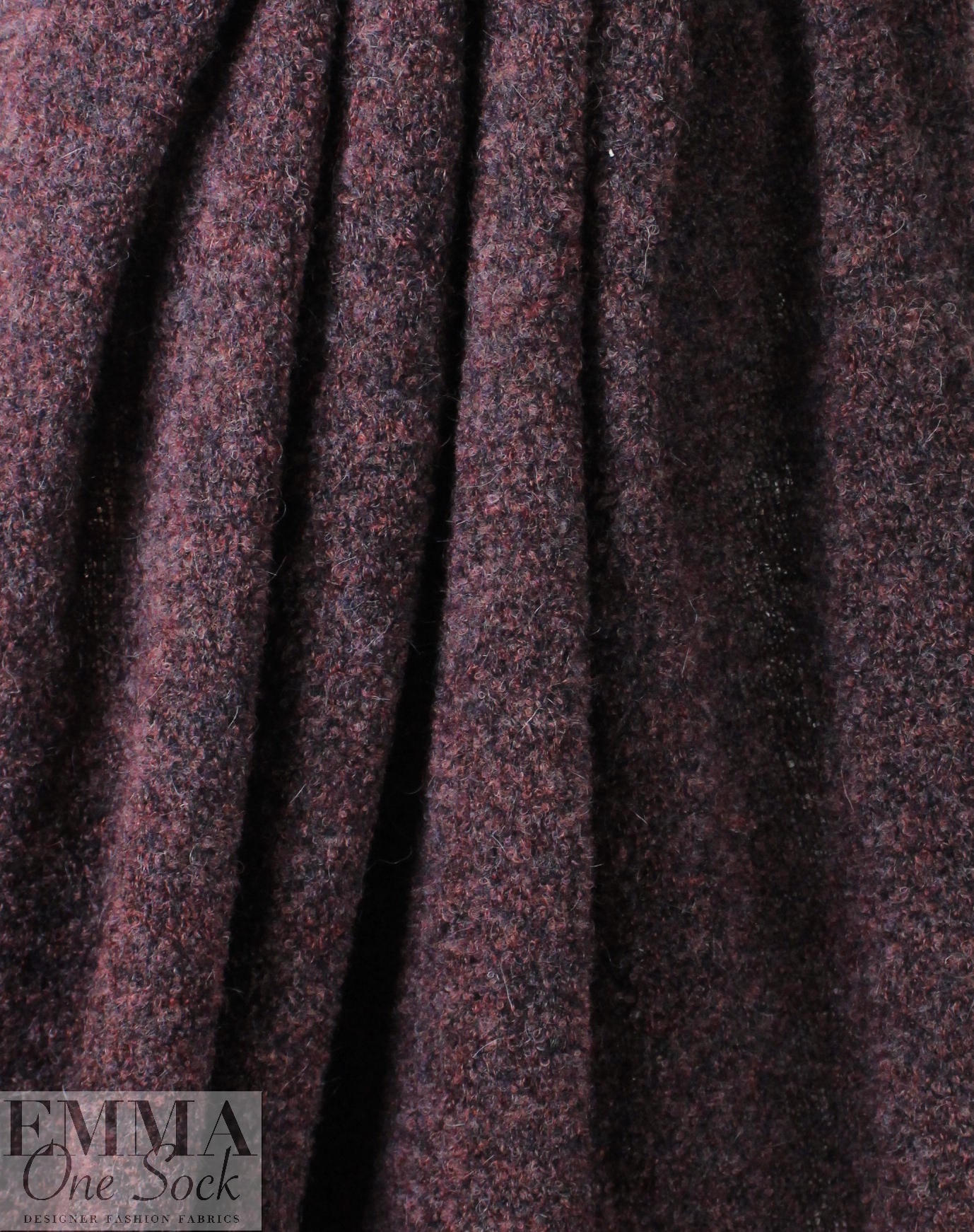 Italian wine tweed boucle' wool/lycra sweater knit